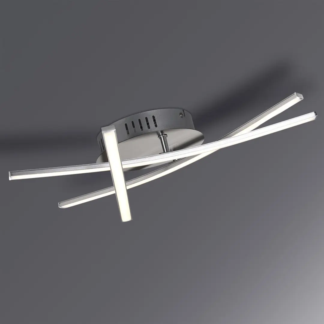 Monzana LED Plafondlamp Trekant - 3x15W - Satijn-nikkel