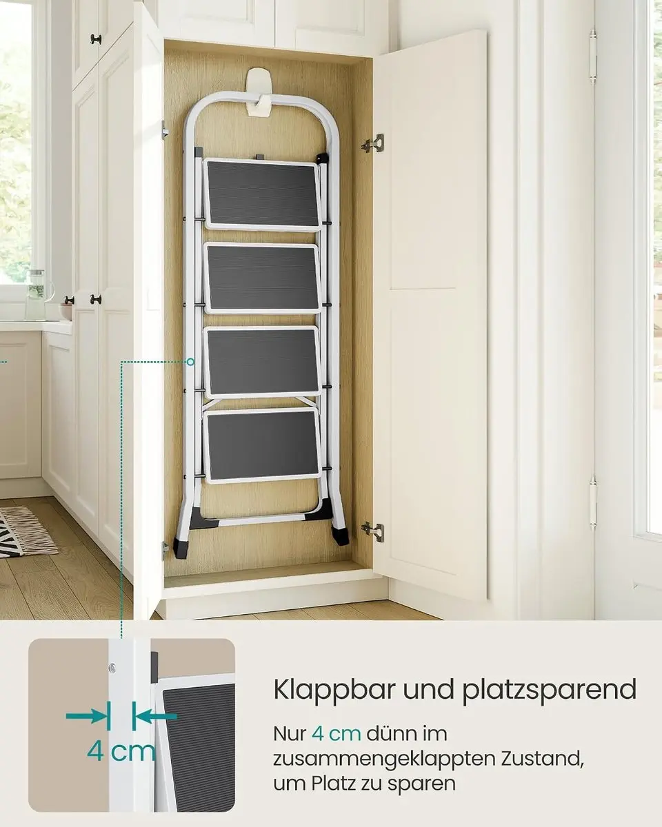 Songmics GSL004WZ01 Vouwladder 4 treden - 150 kg - Wit