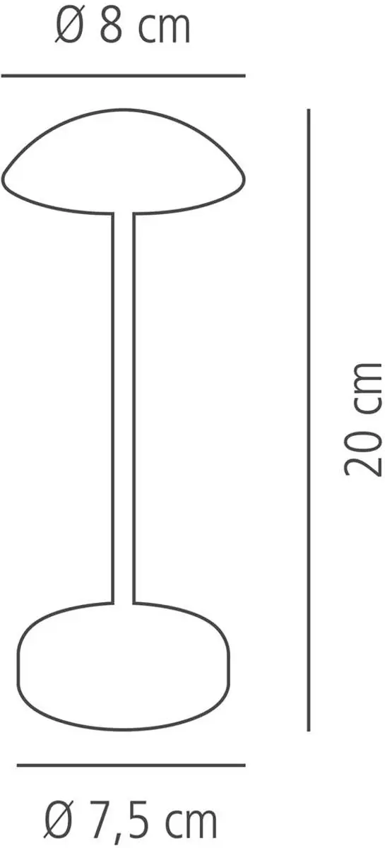 APS Alva Goud Draadloze USB-C LED Tafellamp - IP54 - afbeelding 6 van 6