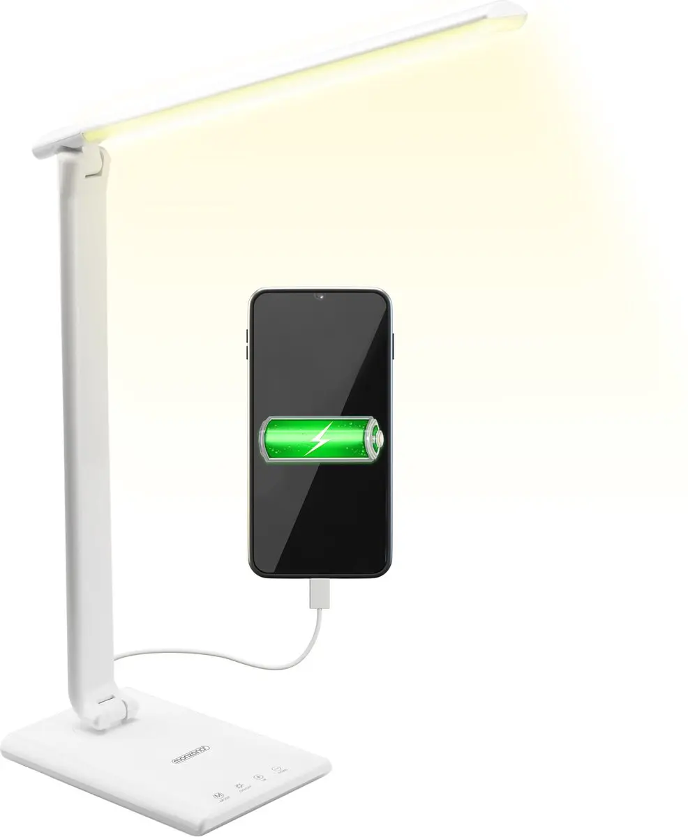 Monzana LED Bureaulamp USB Laadfunctie - 12W - Wit