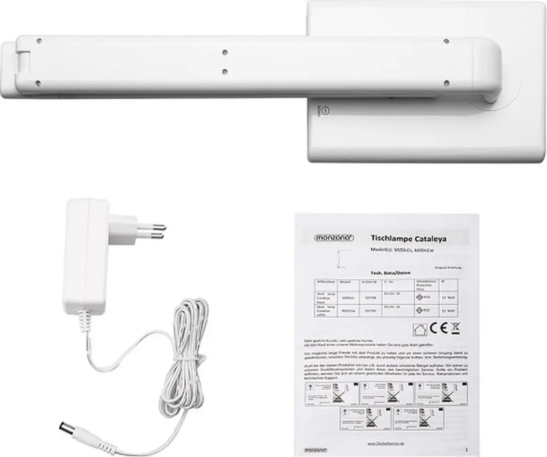 Monzana LED Bureaulamp USB Laadfunctie - 12W - Wit