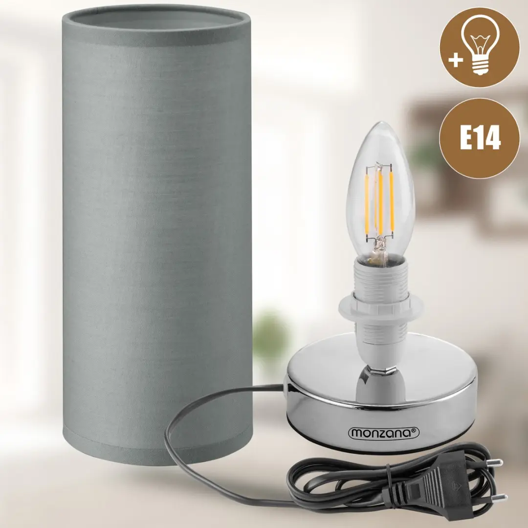 Monzana LED Tafellampen 2 Stuks - Dimbaar - Grijs Chroom