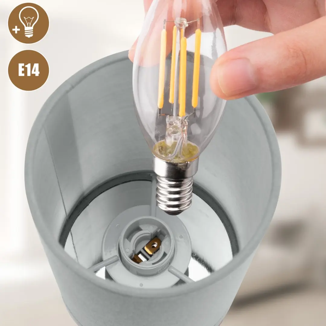Monzana LED Tafellampen 2 Stuks - Dimbaar - Grijs Chroom