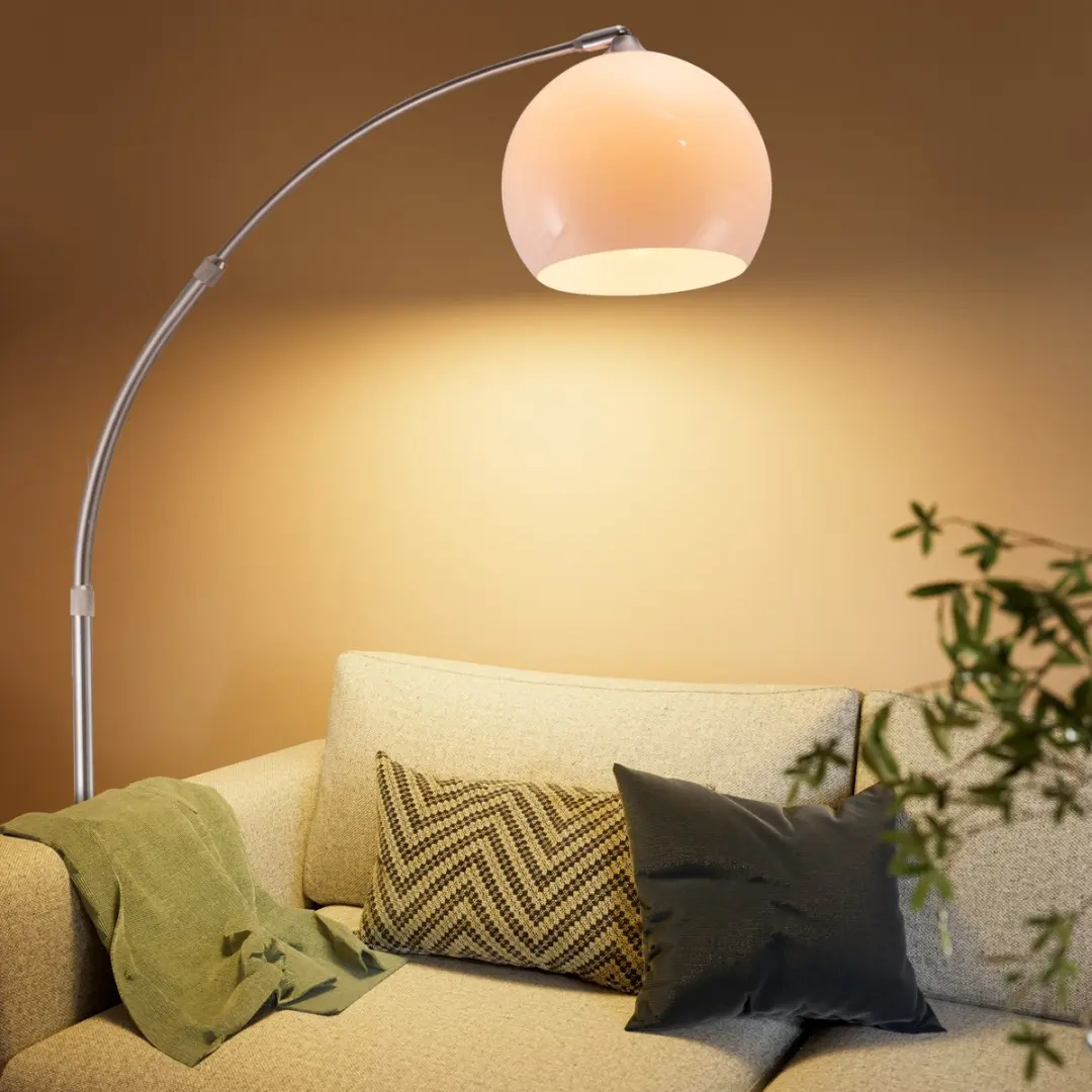 Monzana Retro Design Booglamp - Staande Vloerlamp 40W - Zilver