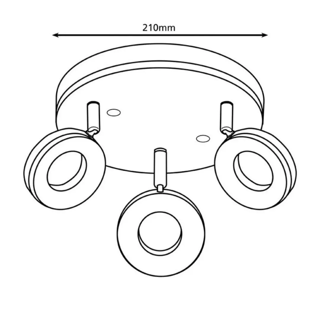 Eglo Gonaro Spot 3 LED - Ø210mm - Chroom - Wit - afbeelding 6 van 6