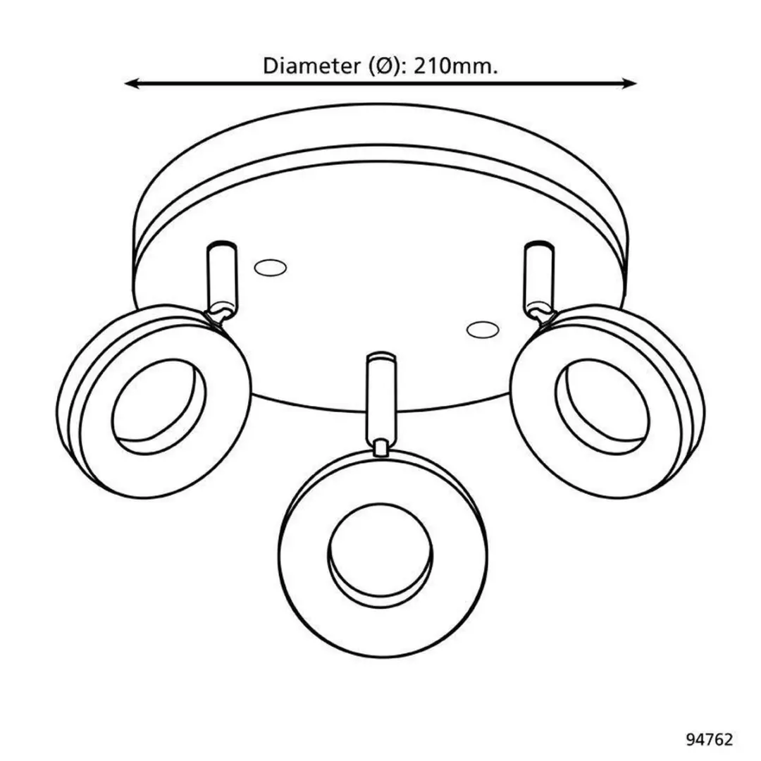 Eglo Gonaro Spot 3 LED - Ø210mm - Chroom - Wit
