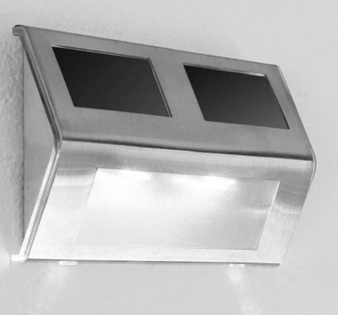 Monzana LED Zonne Wandlamp Edelstaal - 140x95x25mm