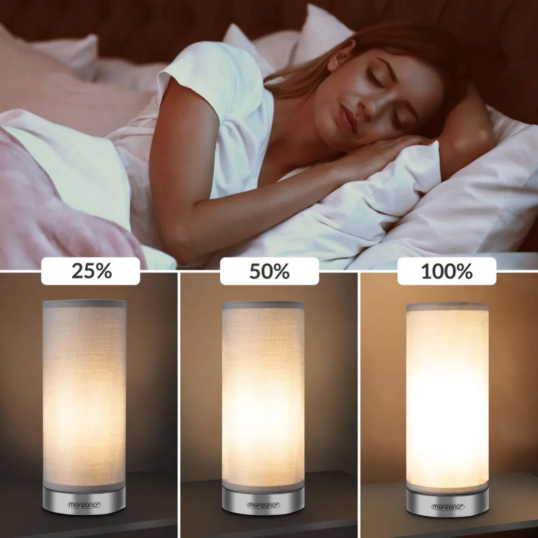 Monzana LED Tafellampen Set - 2x 15W Dimbaar - Grijs Nikkel
