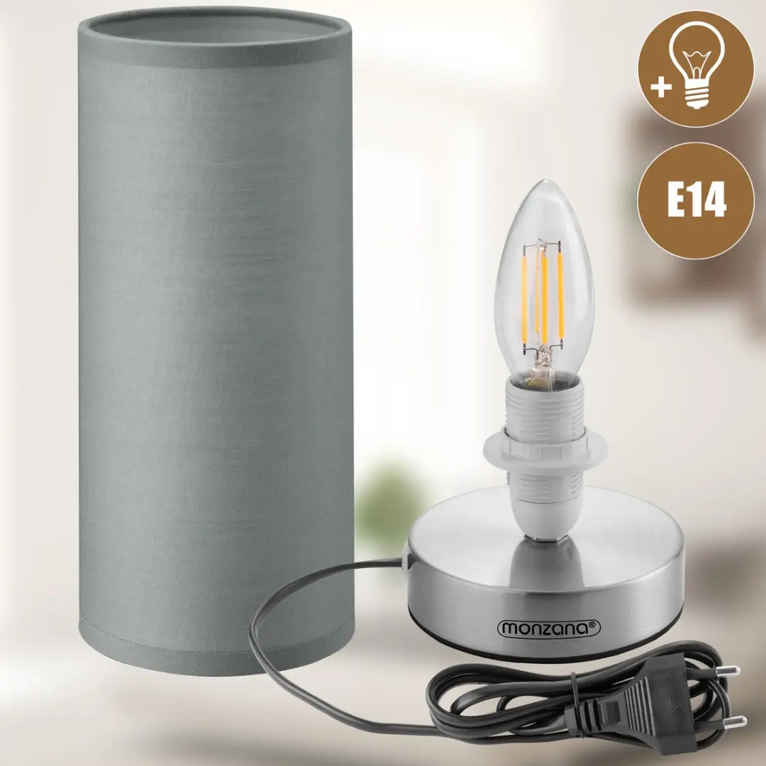 Monzana LED Tafellampen Set - 2x 15W Dimbaar - Grijs Nikkel