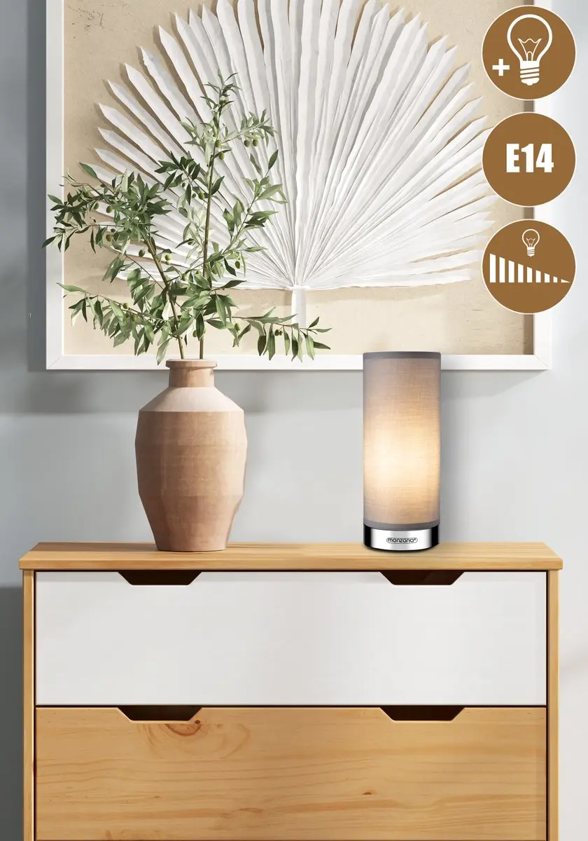 Monzana LED Tafellampen Set - 2x 15W Dimbaar - Grijs Nikkel