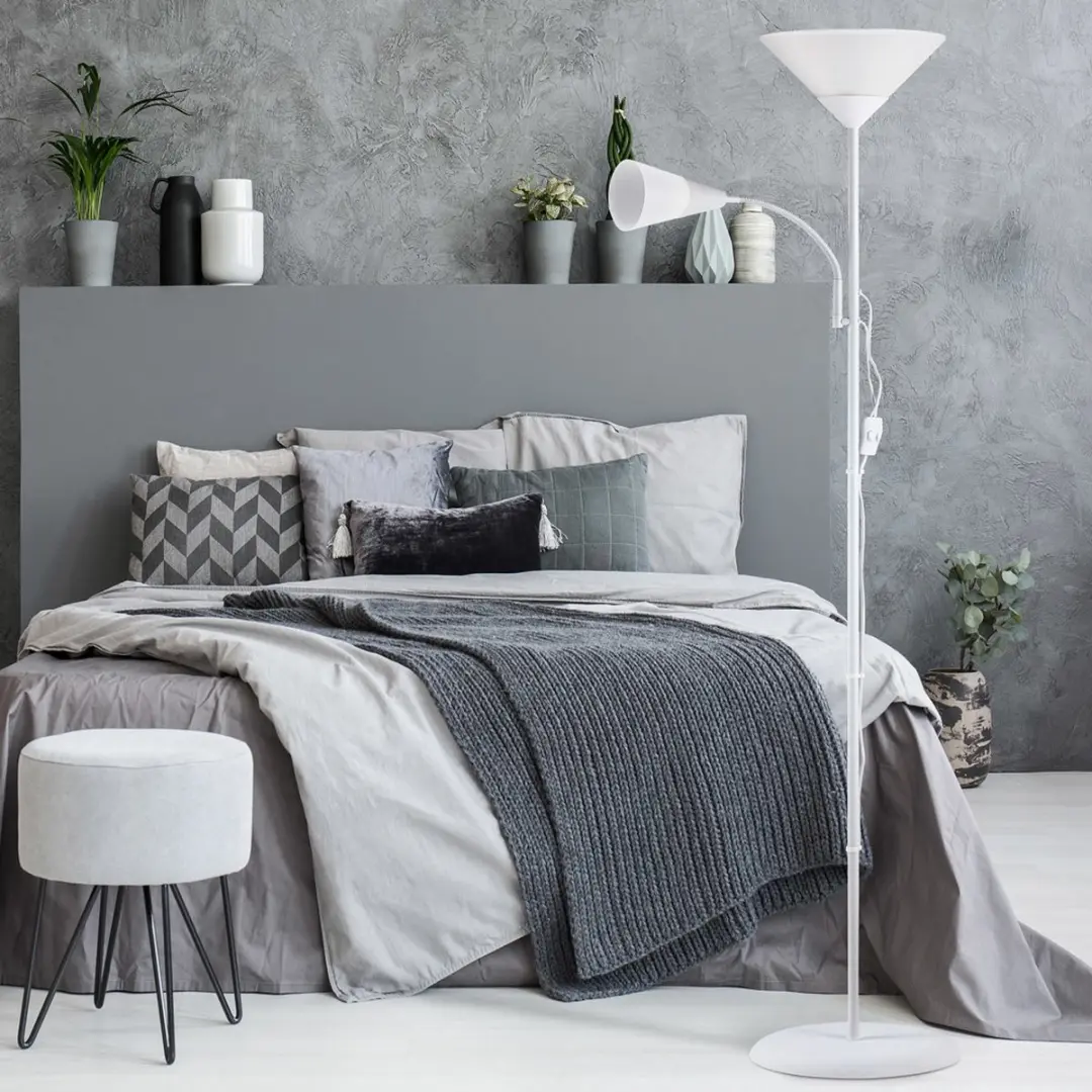 Monzana Vloer Leeslamp Verstelbaar 175cm - Wit