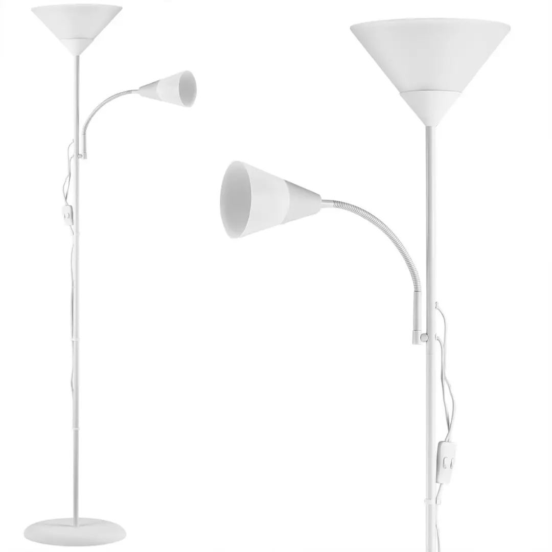 Monzana Vloer Leeslamp Verstelbaar 175cm - Wit