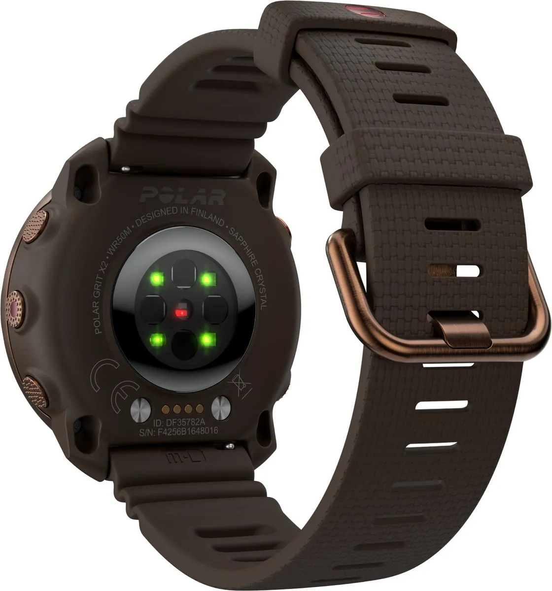 Polar Sport Horlogeband 22mm Siliconen Bruin