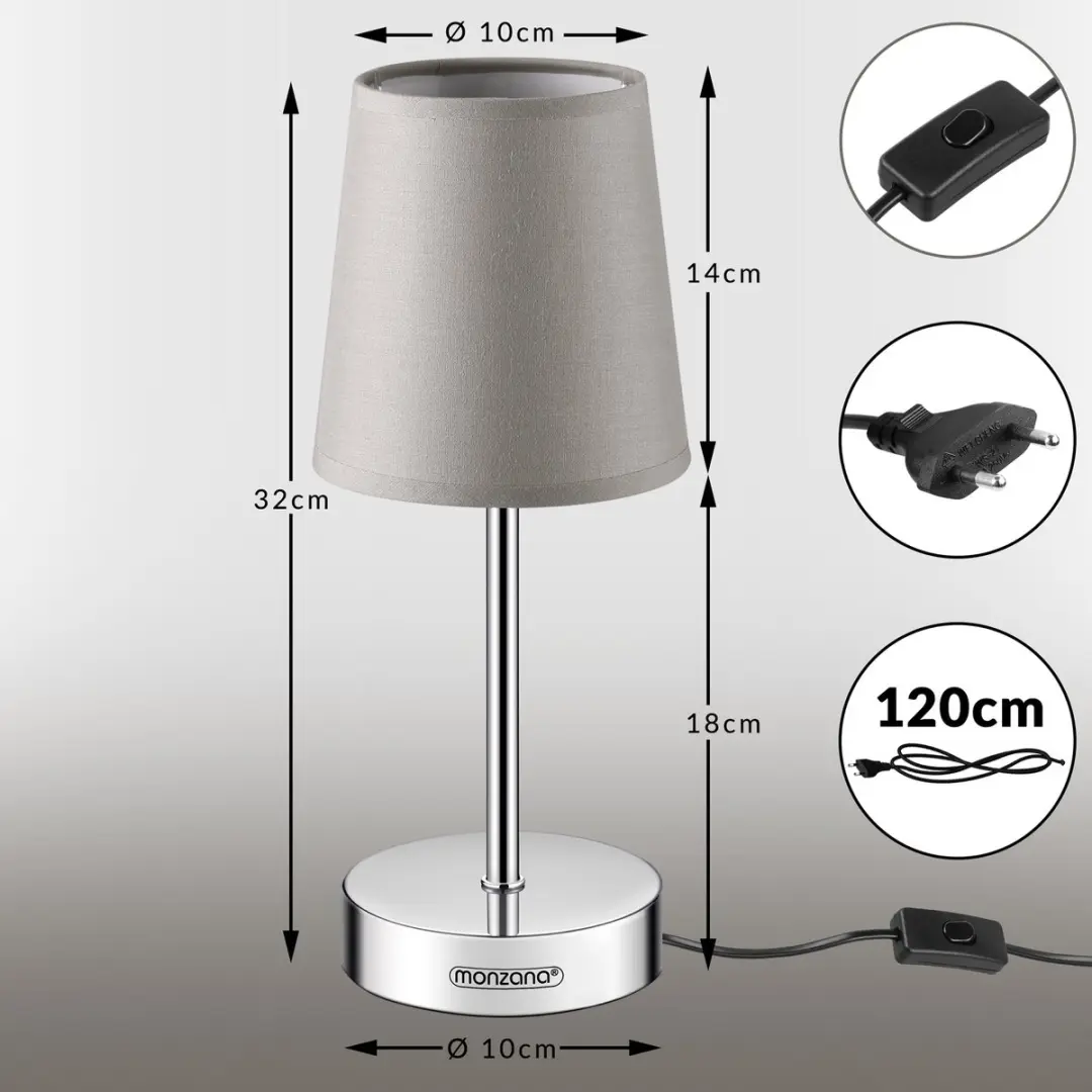 Monzana Tafellamp E14 32cm - Taupe