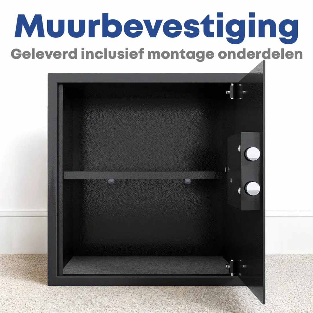 EarKings Kluis 40x38x32cm Cijferslot - 45.5L - Zwart