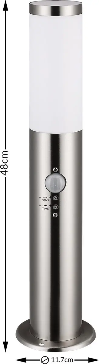 Monzana Buitenlamp RVS E27 - 20W - IP44 - Zilver
