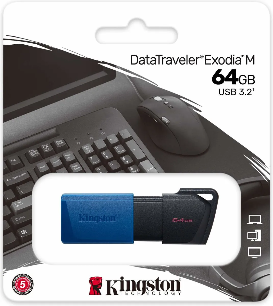 Kingston DataTraveler Exodia M DTXM/64GB USB-stick 64GB - Zwart/blauw