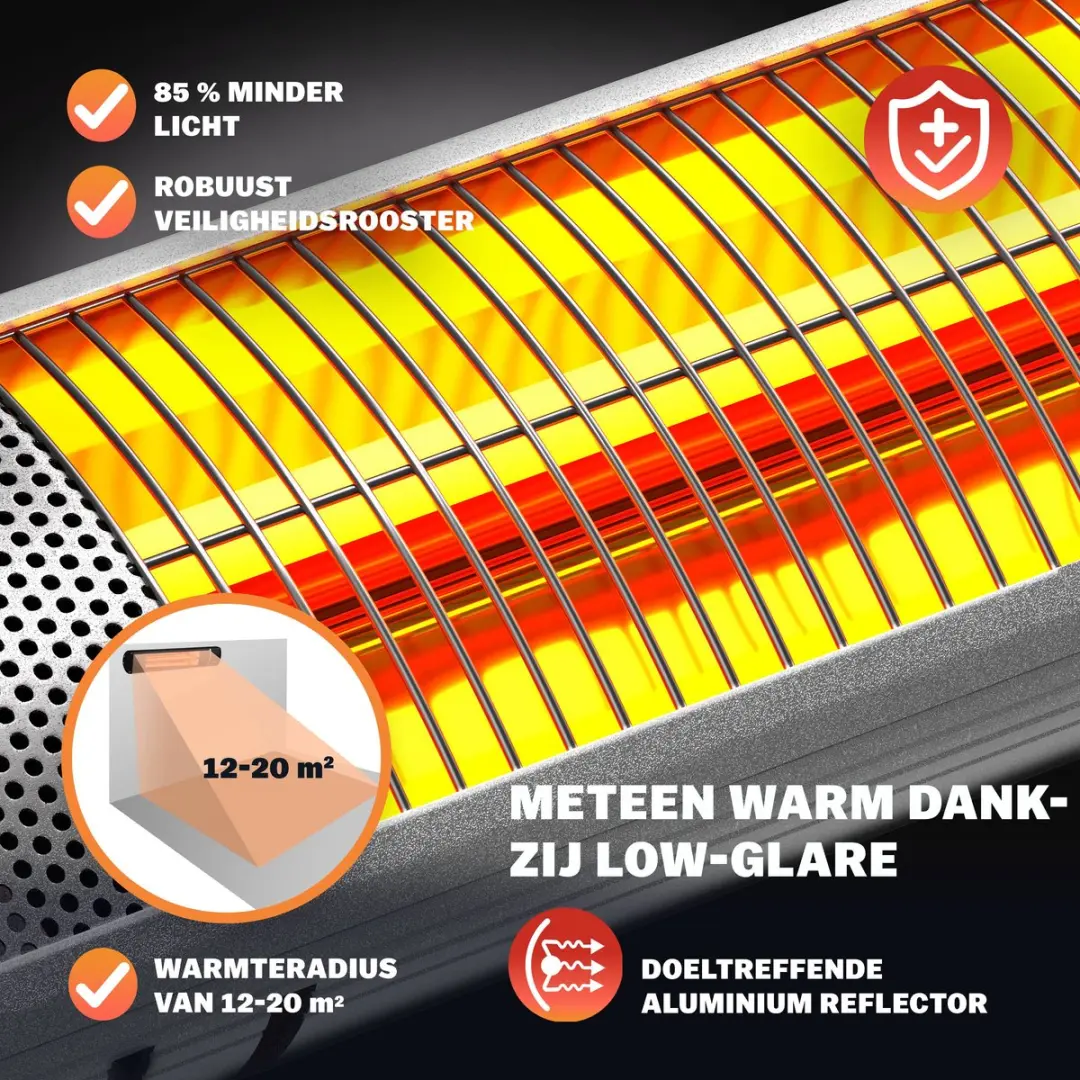 Monzana MZH3000 Infraroodstraler 3000W - Zilver