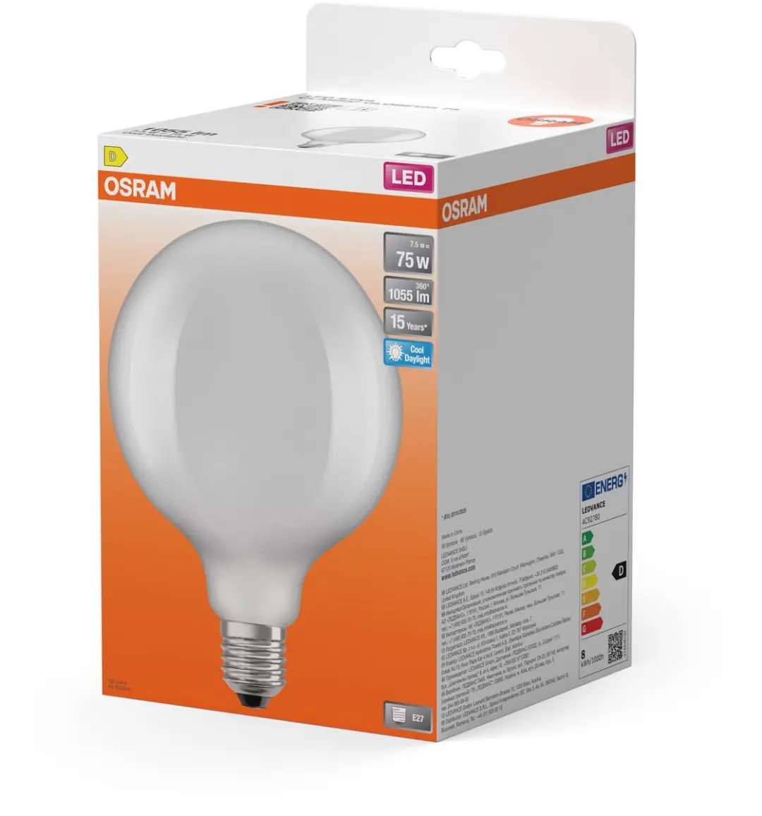 Osram LED Retrofit Classic Globe 125 G125 - 7,5W 1055lm Koelwit
