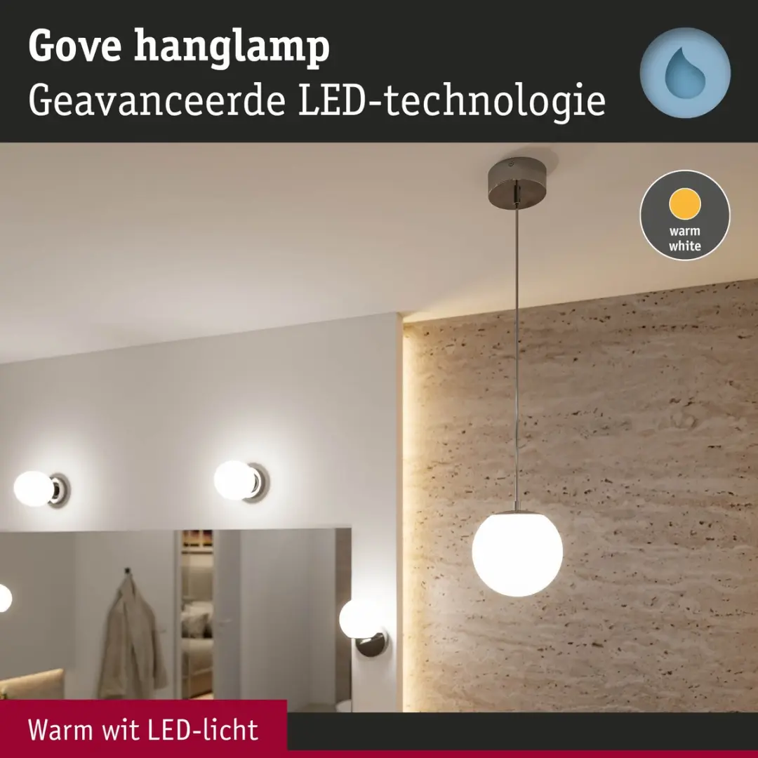 Paulmann Selection Bathroom LED-hanglamp Gove IP44 9W - Chroom