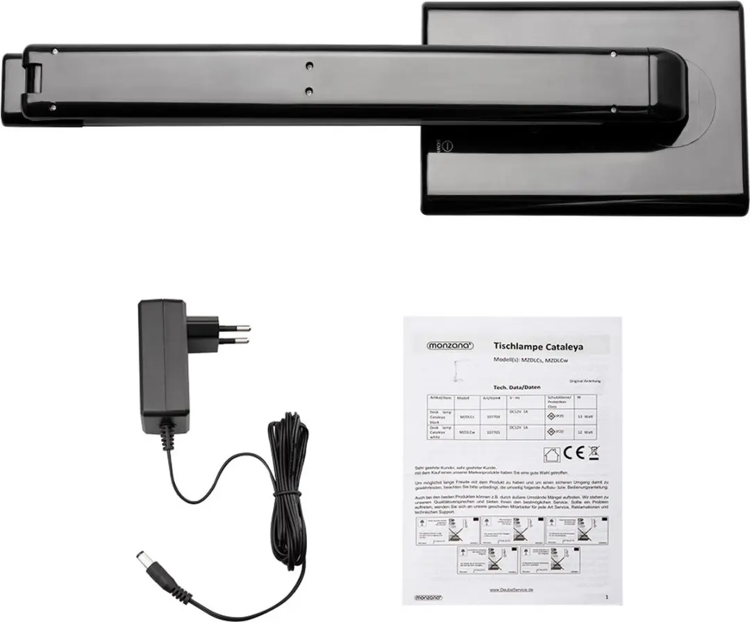 Monzana LED Bureaulamp USB Laadfunctie - 12W - Zwart