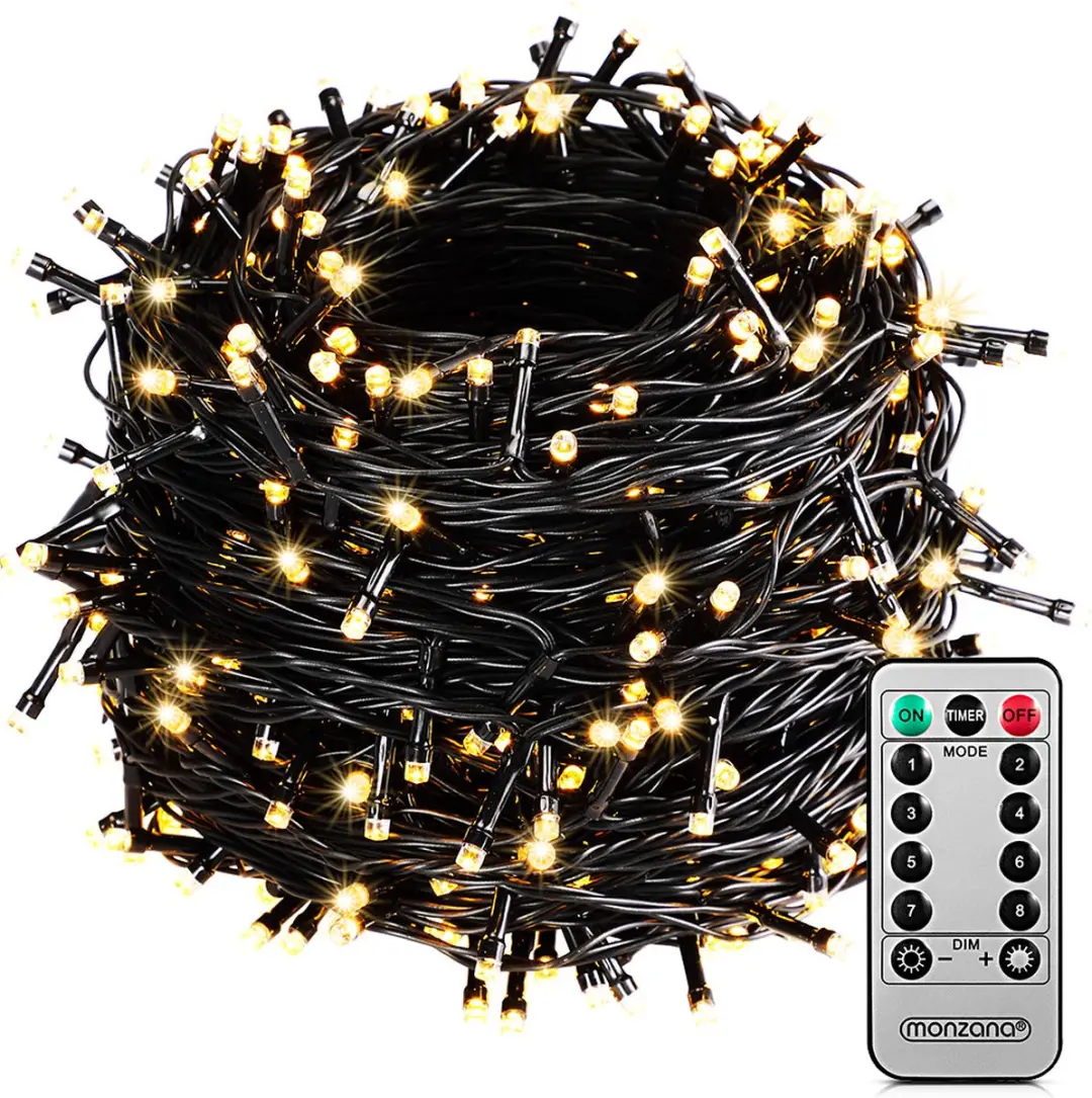 Monzana Lichtsnoer 600 LED Warm Wit - Zwart