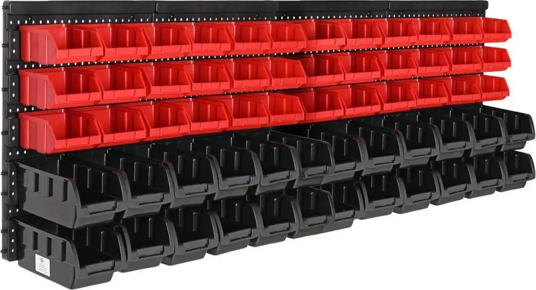 Monzana Wandrek Stapelboxen 64-delig Gereedschaphouder 128x38cm