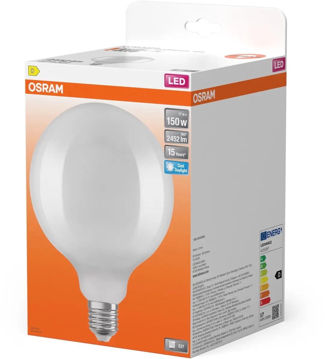 Osram LED Star Globe125 17W Mat - 2452 Lm Koelwit