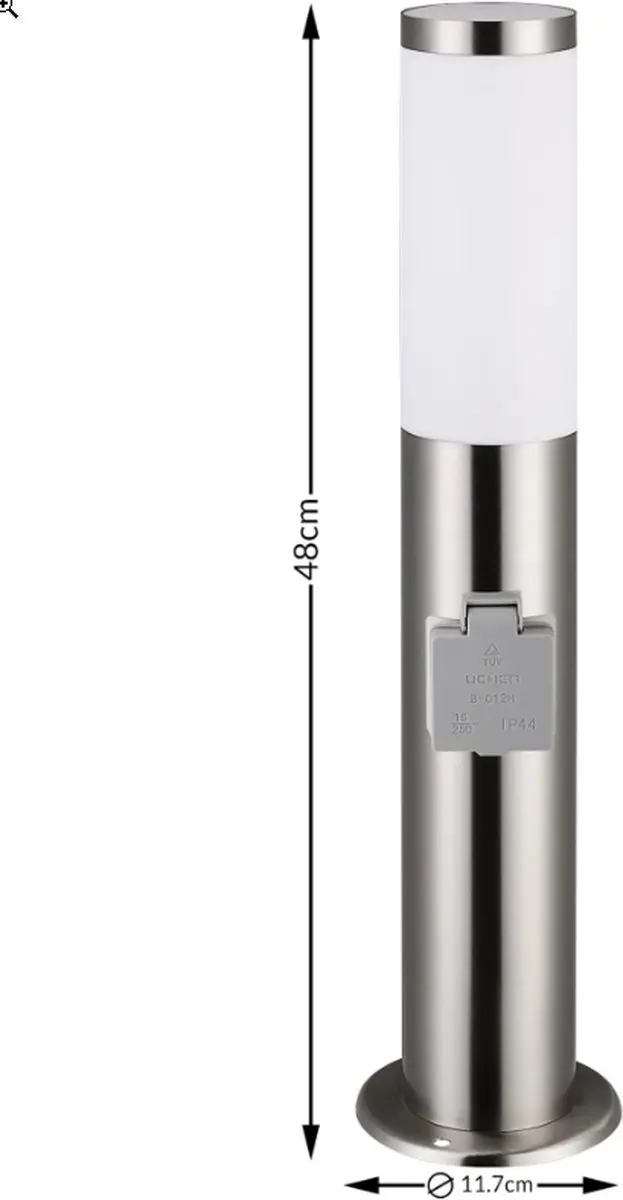 Monzana Buitenlamp RVS E27 IP44 - Zilver