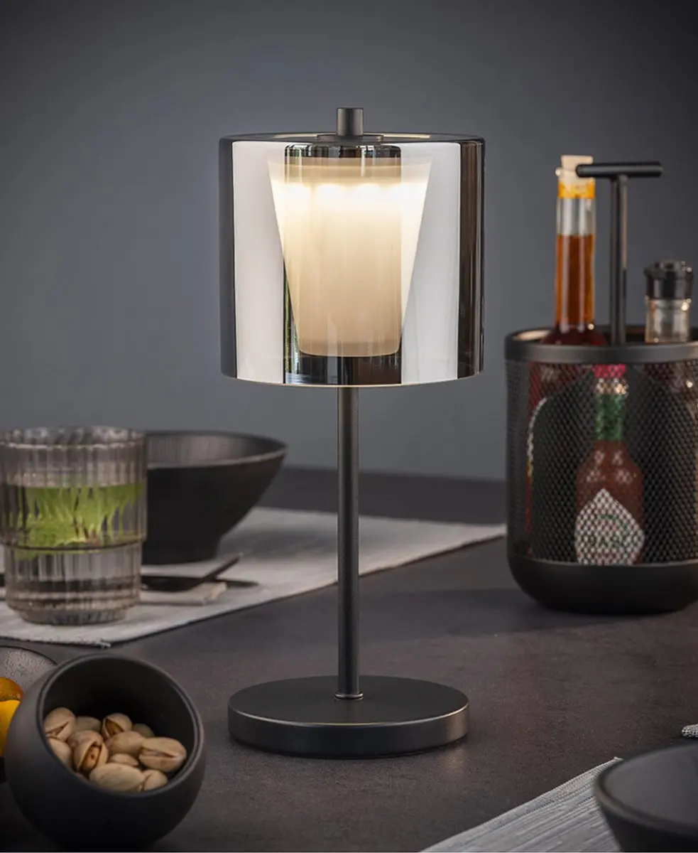 APS Anton Oplaadbare LED Tafellamp - 12cm - Zwart