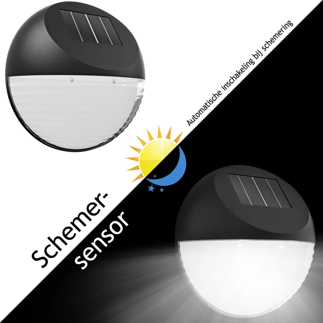 Monzana Zonne-energie Tuinverlichting Set 6 Stuks - 12 Lichtpunten - 15cm - Wit