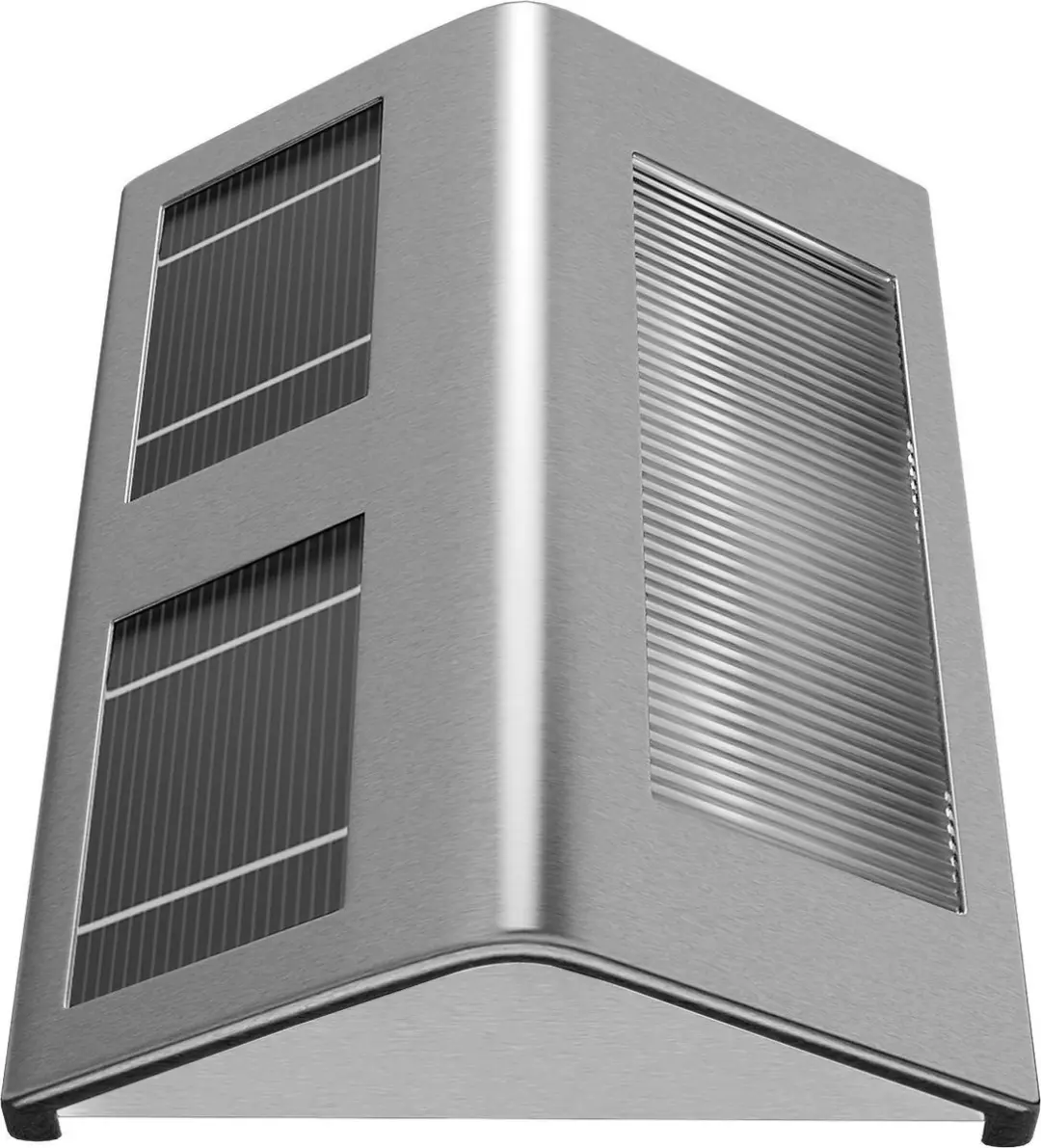 Monzana 2x Zonne Wandlamp RVS - 140x95x25mm - Zilver