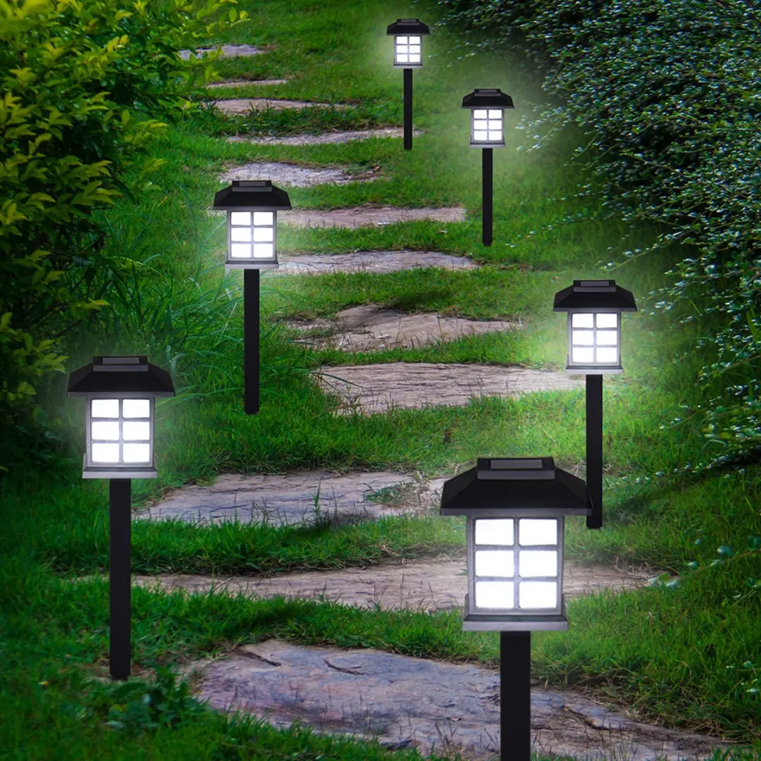 Monzana Zonne Tuinlamp Set 18 Stuks - 8,6x8x6x38cm - Zwart
