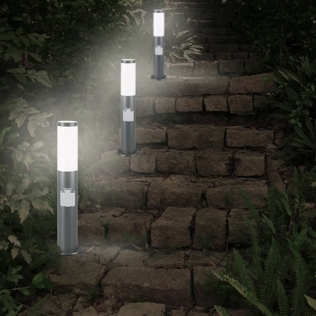 Monzana Buitenlamp Antraciet - IP44 met Stopcontact