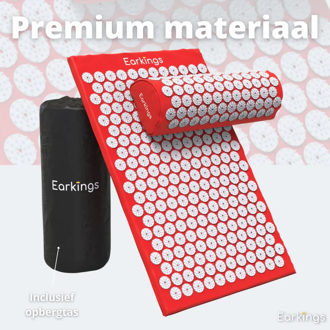 EarKings Spijkermat Acupressuur Mat 68x42cm - Rood