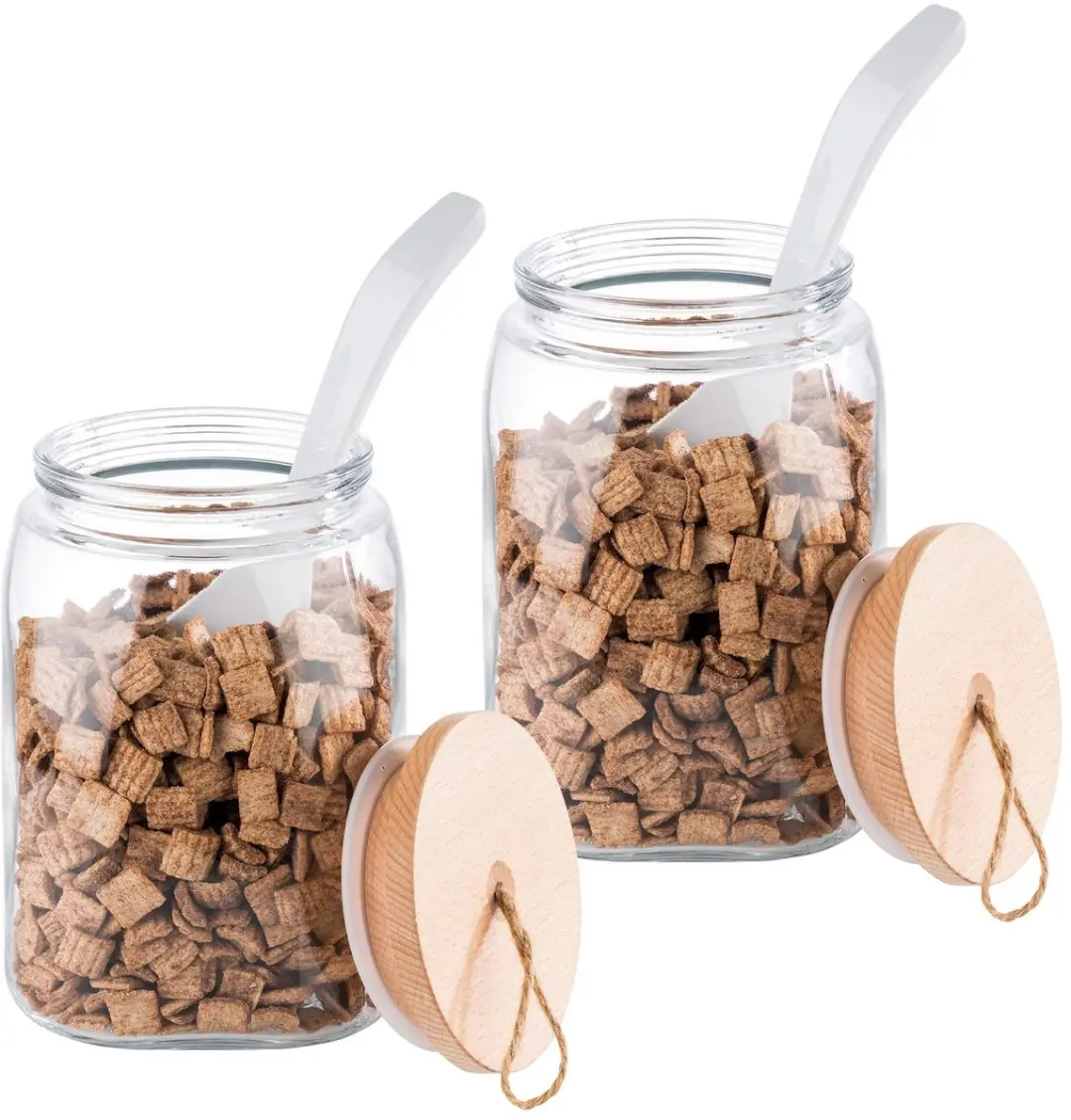 APS Woody Voorraadpot Glas 2,5L - Set van 2