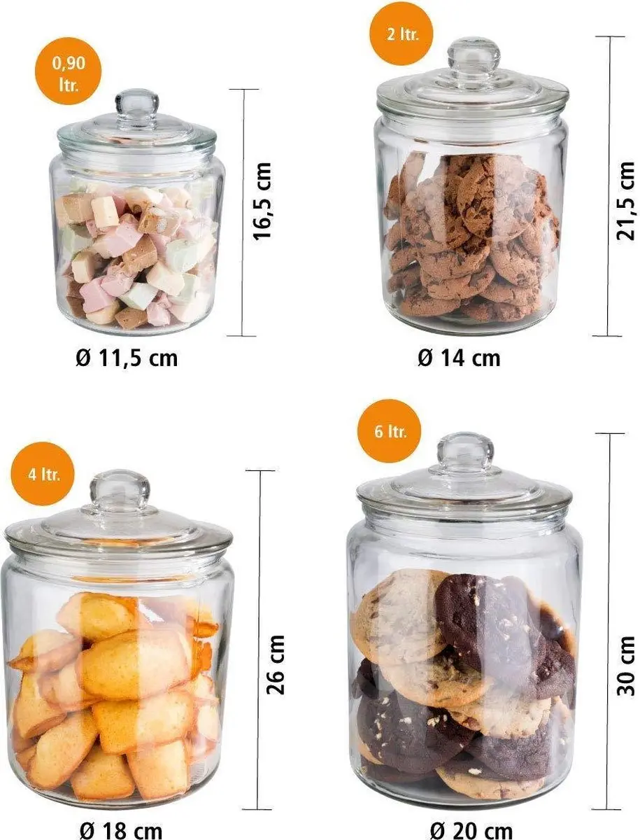 APS Classic Voorraadpot Glas 2L - Set van 2