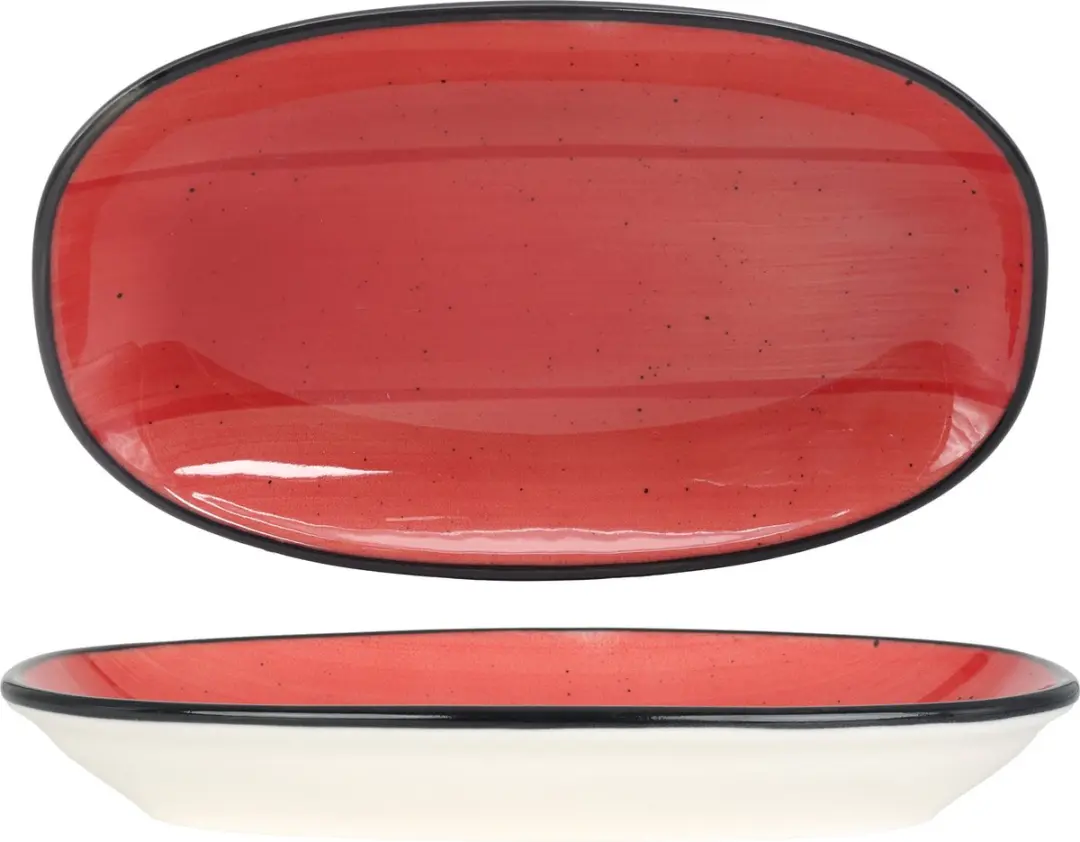 Bonna Aura Passion Serveerschaal - 24x14cm - 2 Stuks - Rood