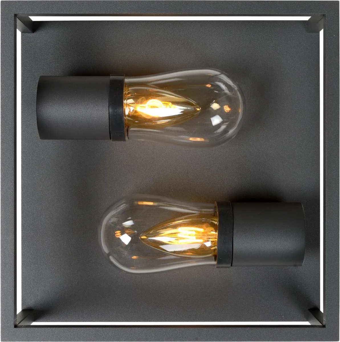Lucide CARLYN Plafondlamp Badkamer 2xE14 - IP54 - Zwart