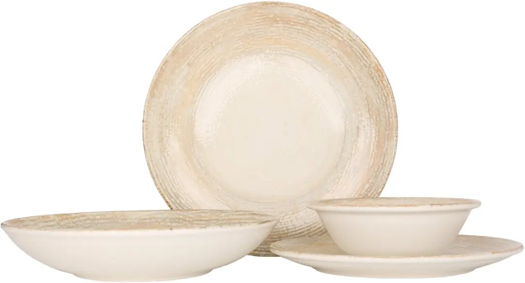 Bonna Patera Serviesset 24-delig - 6 Personen - Porselein Bruin - afbeelding 6 van 6