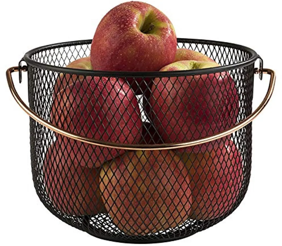 APS 30207 Fruitmand Verchroomd Metaal Ø21cm - Zwart