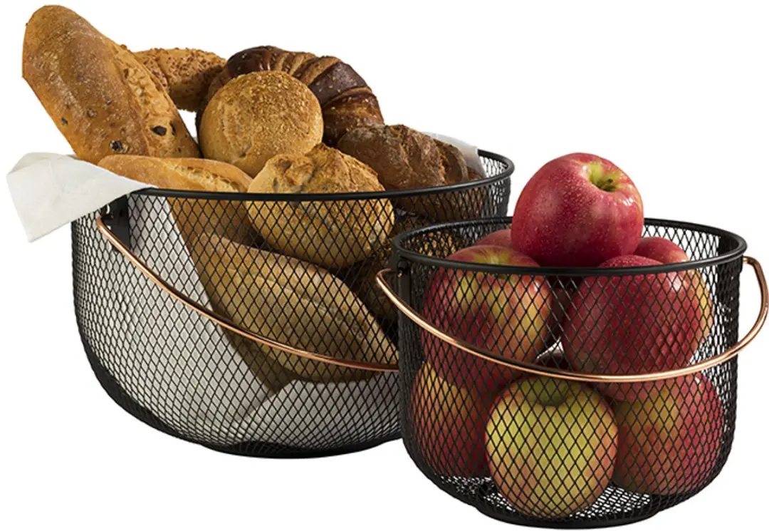 APS 30207 Fruitmand Verchroomd Metaal Ø21cm - Zwart