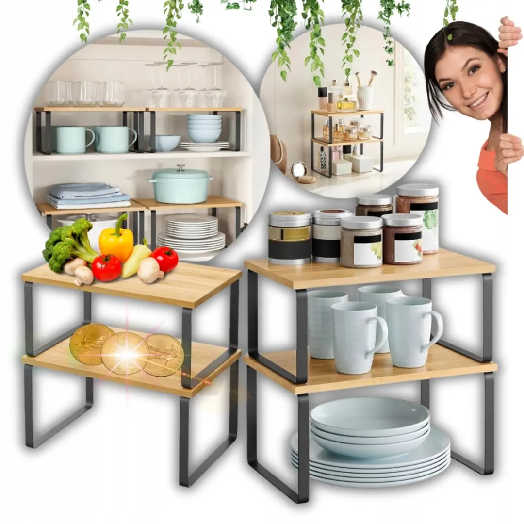 Songmics Bamboe Keuken Organizer 2-delig