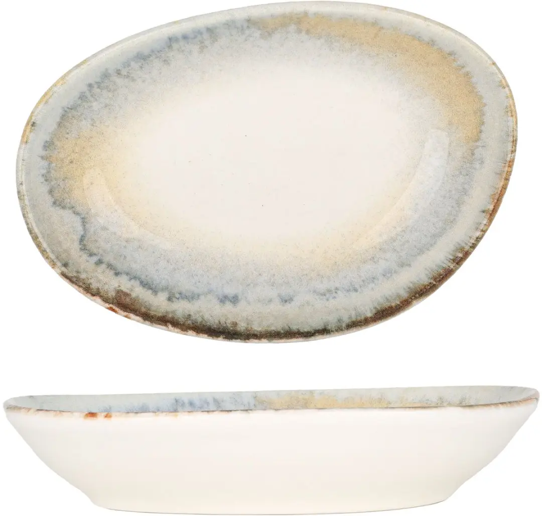 Bonna Knidos Serveerschaal - Porselein 15x8.5cm - 4 Stuks Multikleur
