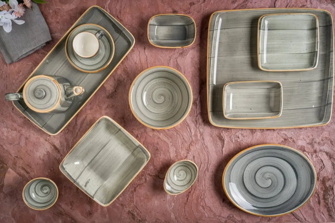 Bonna Dessertbord Aura Space Porselein - 21cm - 6 Stuks