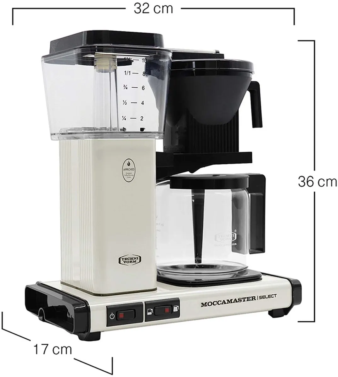 Moccamaster KBG Select Filterkoffiezetapparaat - 10 Kopjes - Off-White