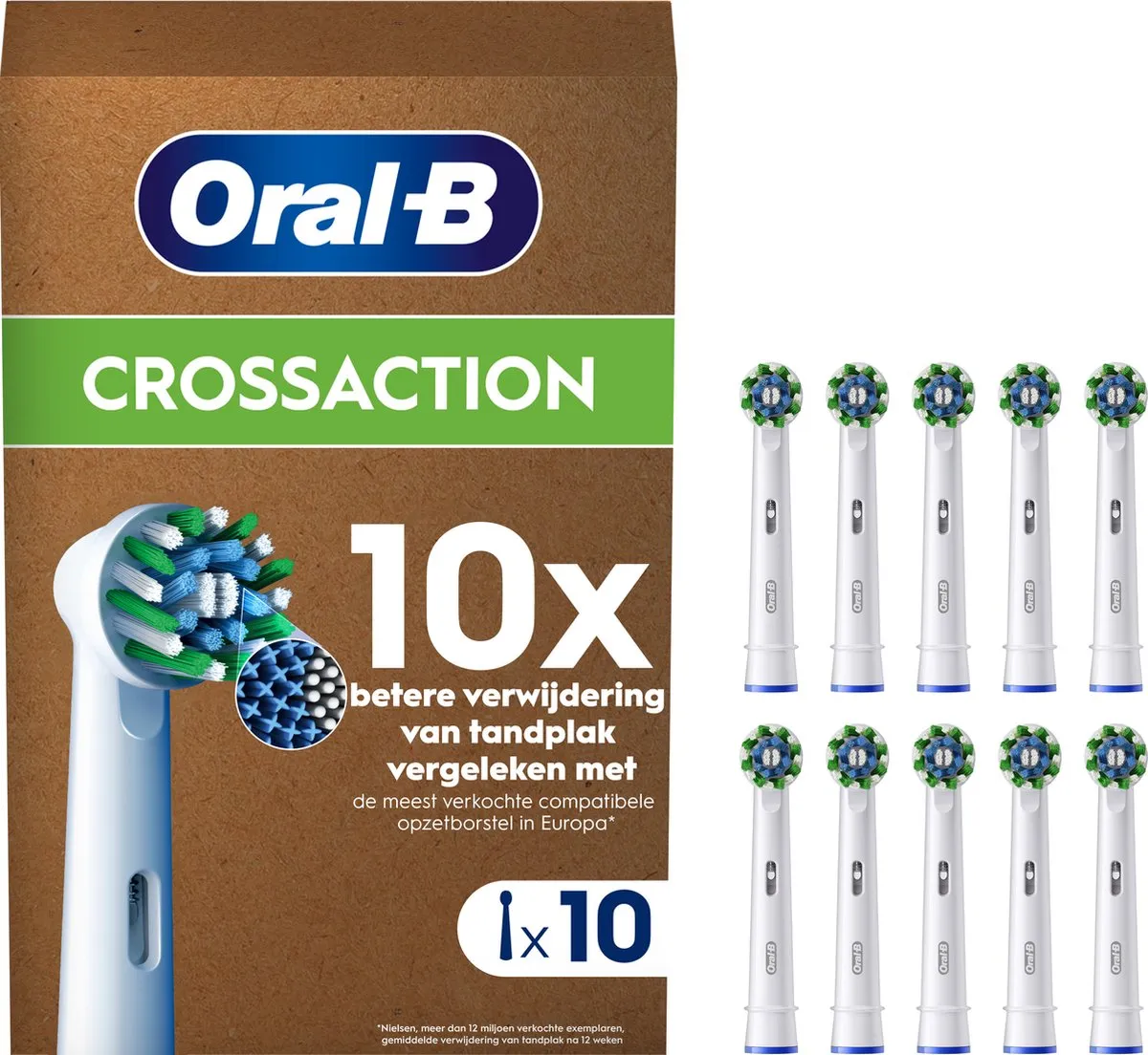 Oral-B Cross Action Pro Opzetborstels 10 Stuks - Wit