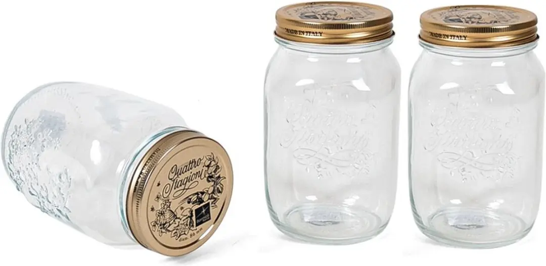 Bormioli Rocco Keukenvoorraadpotten Glas 1L - 6-delig