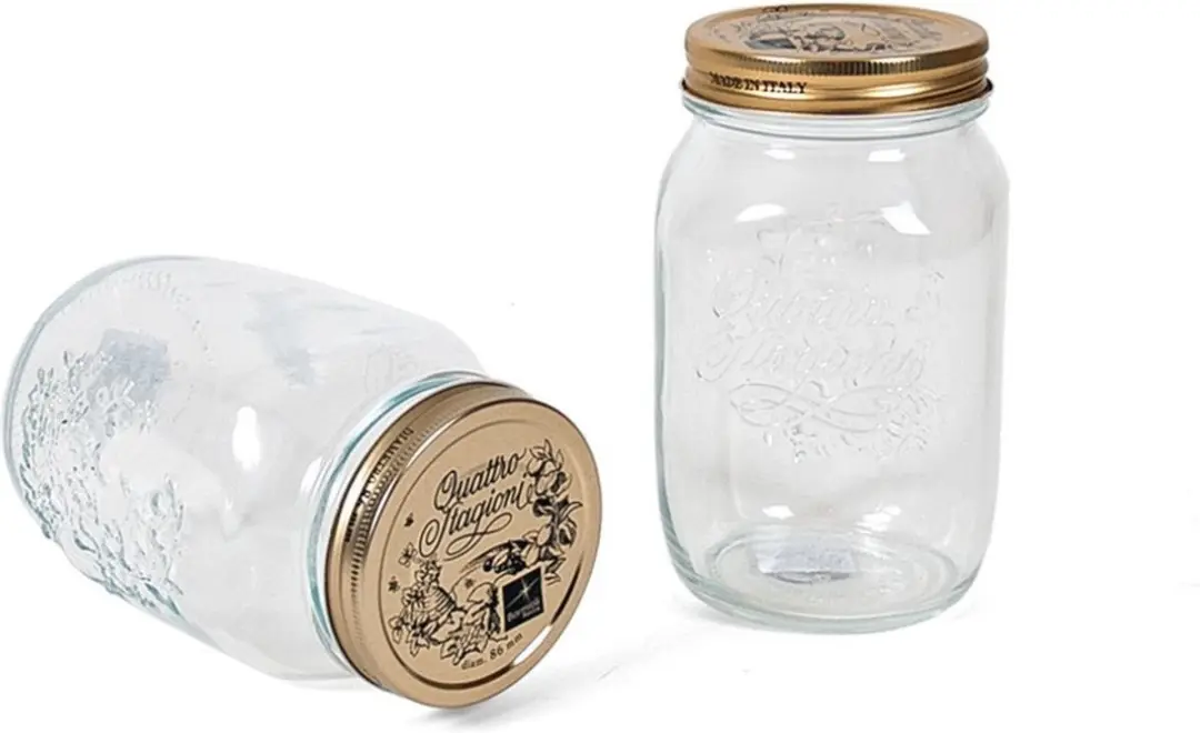 Bormioli Rocco Keukenvoorraadpotten Glas 1L - 6-delig