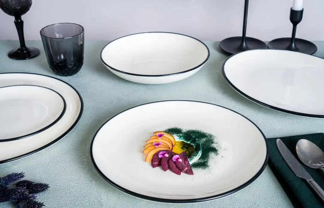 Bonna Linea Black Dessertbord - 16cm - Multikleur - 6 Stuks
